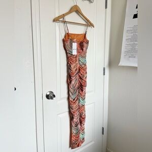 NWT Privy Multicolor Ruched Dress